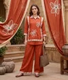 K 1302 By Naisha Chinon Handwork Fancy Co Ord Set 